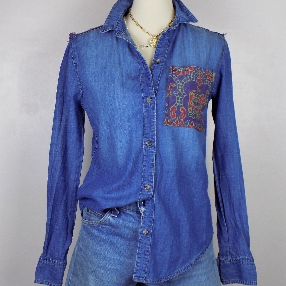 vintage chambray boho hippie rocker